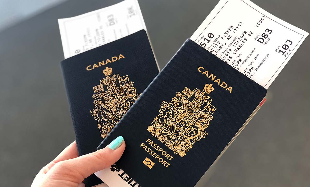 Canadian Passports with Boarding Tickets.