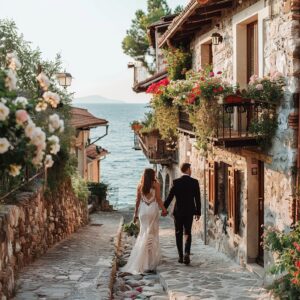 couple walking down the street